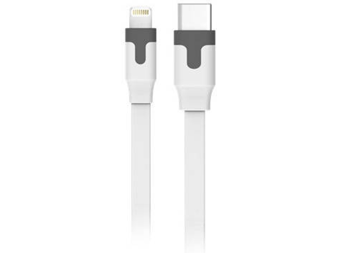 Cable MUVIT MFI (Lightning - USB-C - 2m - Blanco)