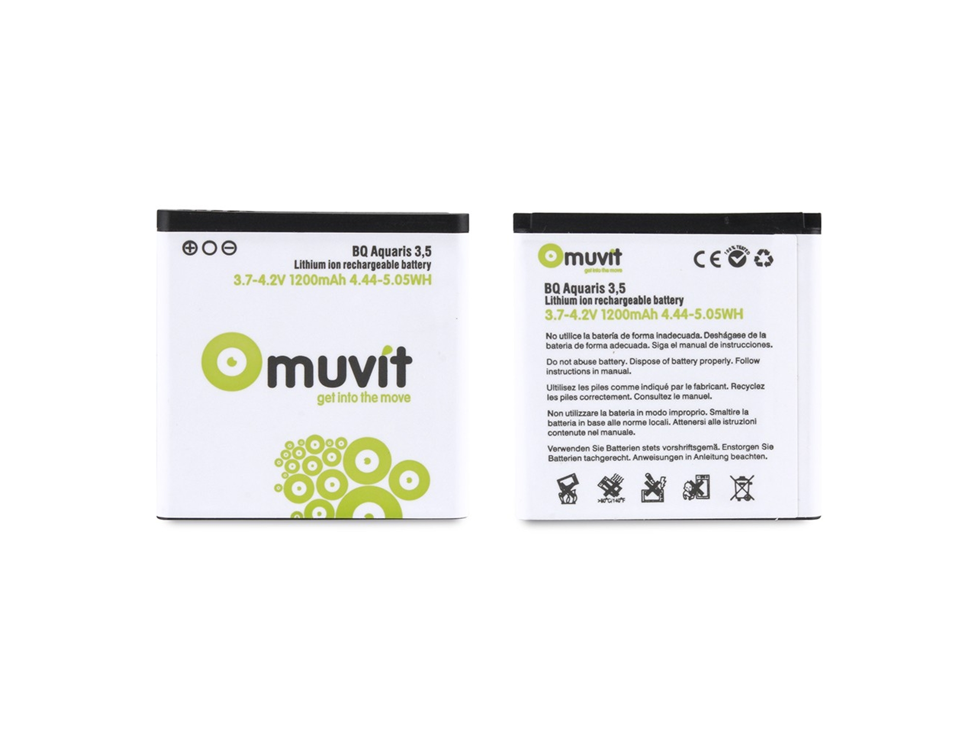 Batería Li-ion MUVIT para Bq Aquaris 3.5 1200 mAh
