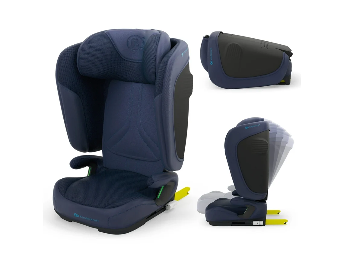 Silla De Coche Kinderkraft UNITY 2 i-Size 100–150 cm con respaldo reclinable 5 posiciones y reposabrazos Azul