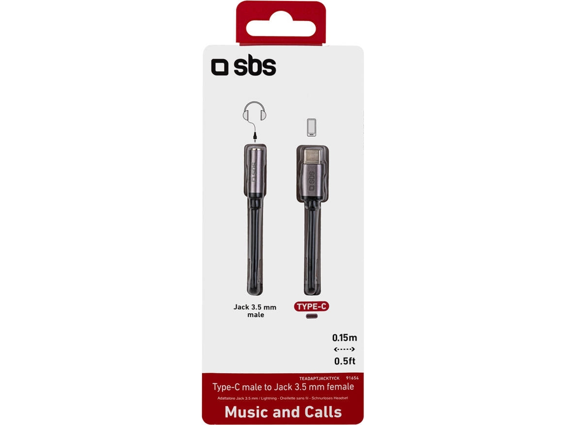 Adaptador USB-C SBS Jack 3.5 Negro