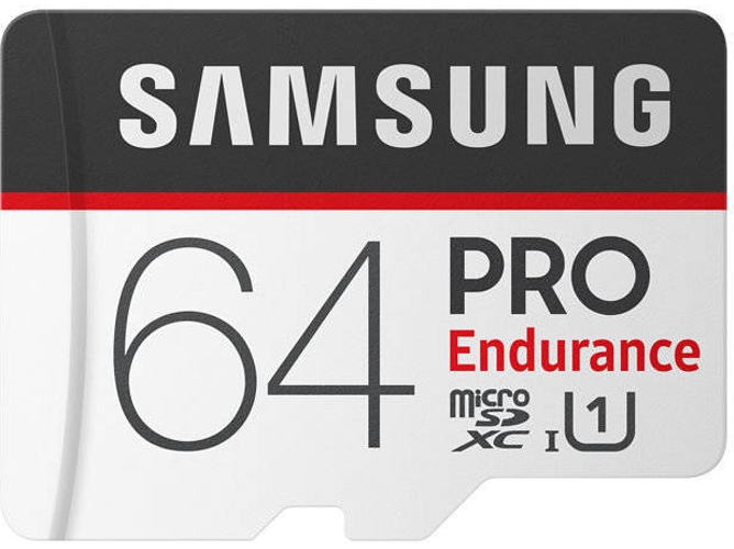 Tarjeta de memoria Micro SDXC SAMSUNG Pro Endurance - MB-MJ64GA (64 GB, Clase 10 - UHS-I, Con adaptador SD) — 100 MB/s | 30 MB/s