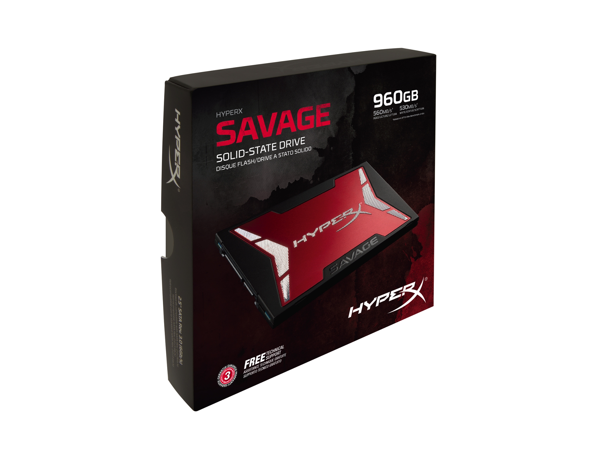 Disco SSD Interno KINGSTON HyperX Savage Bundle Kit (1 TB - SATA - 560 MB/s)