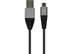 Cable MUVIT Tiger (USB - MicroUSB - 1.20 m - Gris)