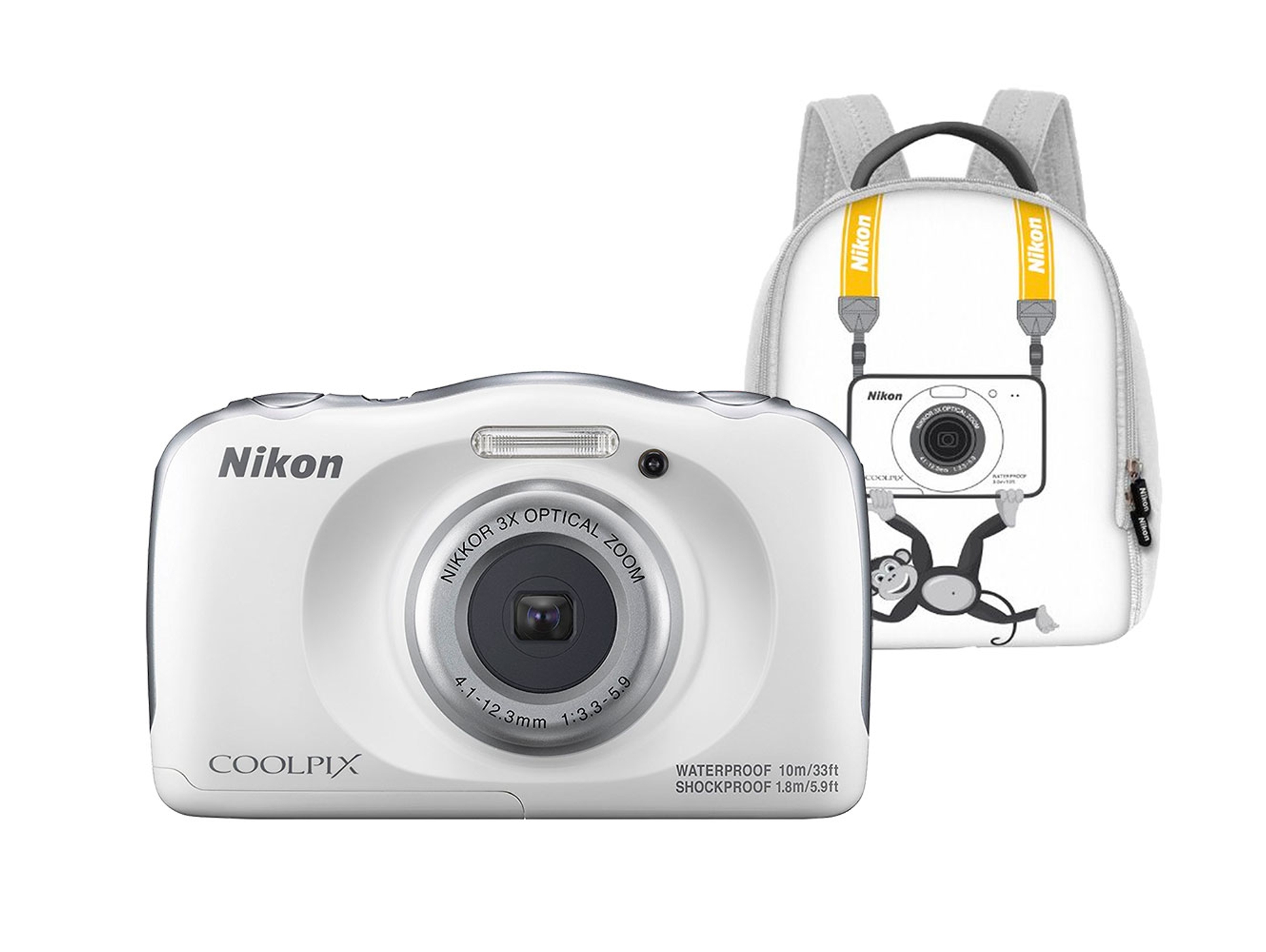 Cámara Compacta NIKON Coolpix W100 (Blanco - 13.2 MP - ISO: 125 a