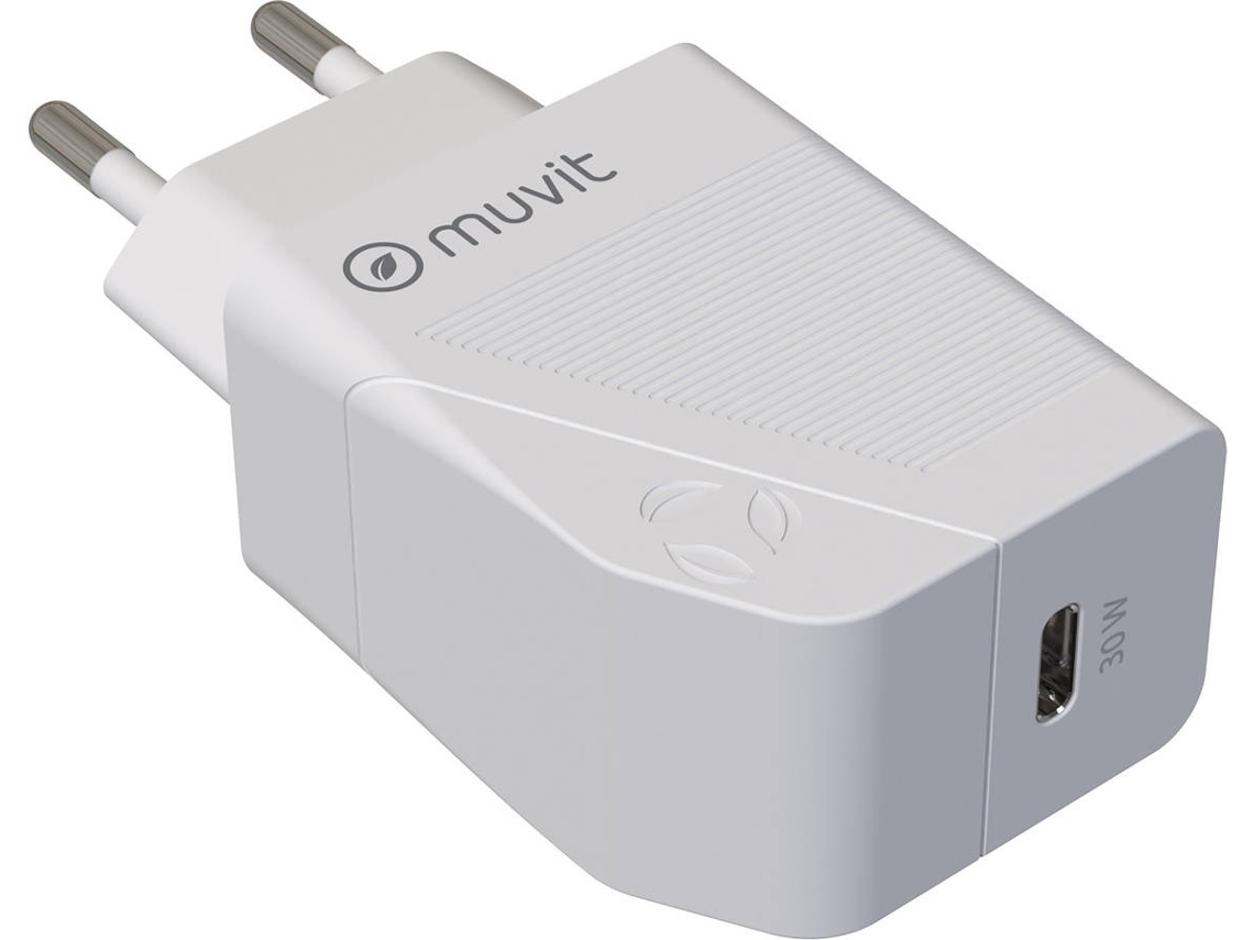 Cargador MUVIT MCACC0014 (USB-C - 30 W- Blanco)