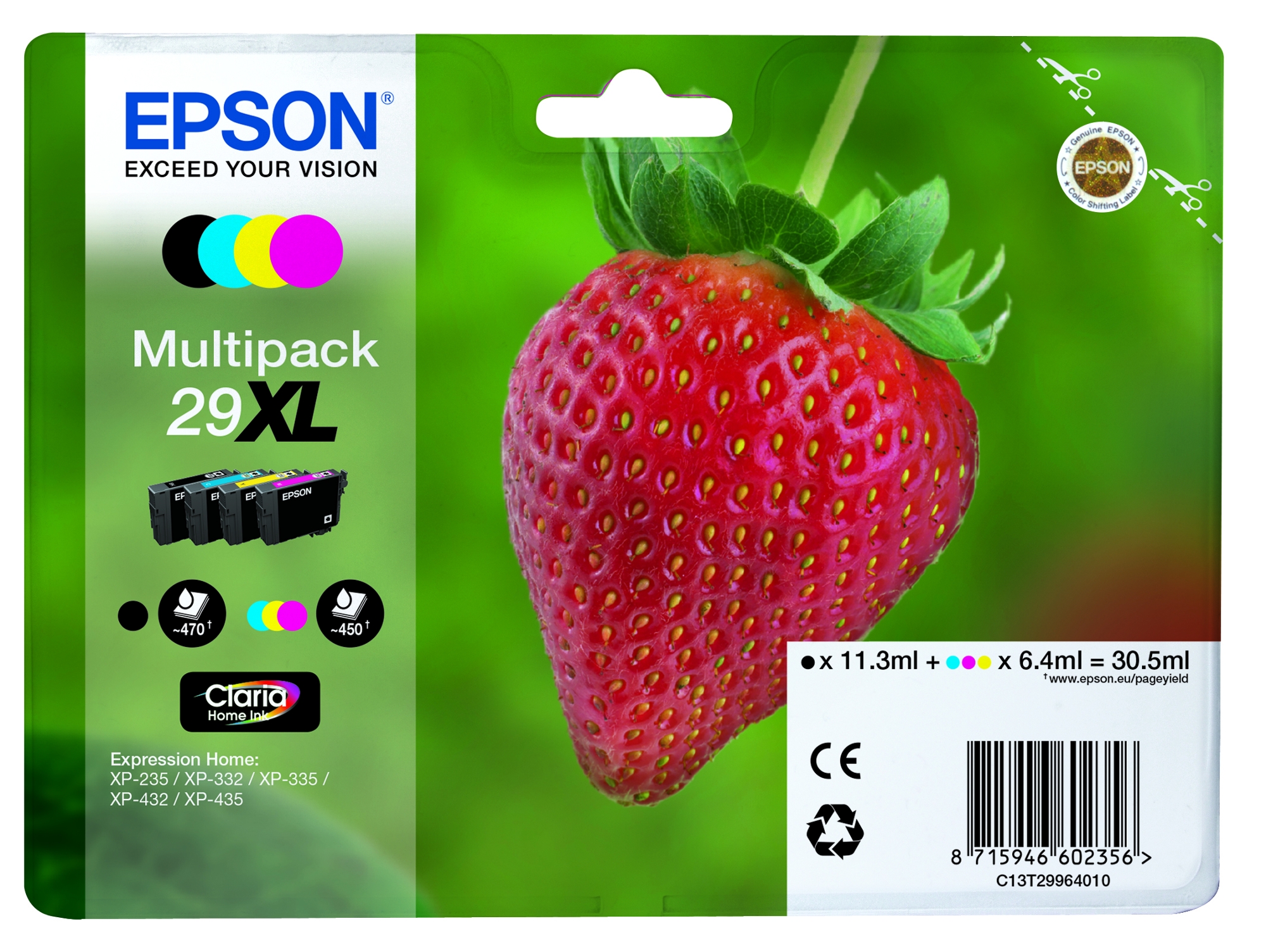 Pack ahorro cartuchos de tinta original EPSON,  29XL, Fresa, C13T29964022, T2996