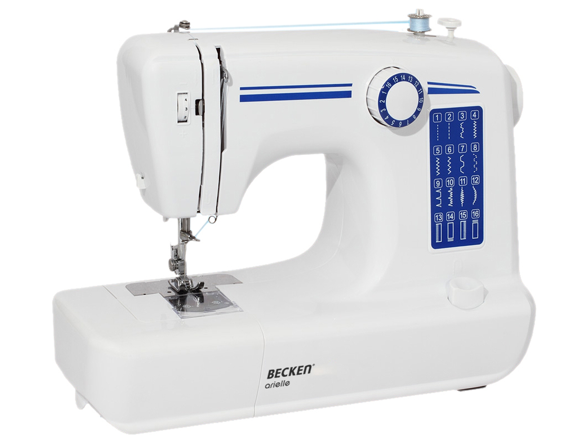 Máquina de Coser BECKEN ARIELLE Blanco/Azul