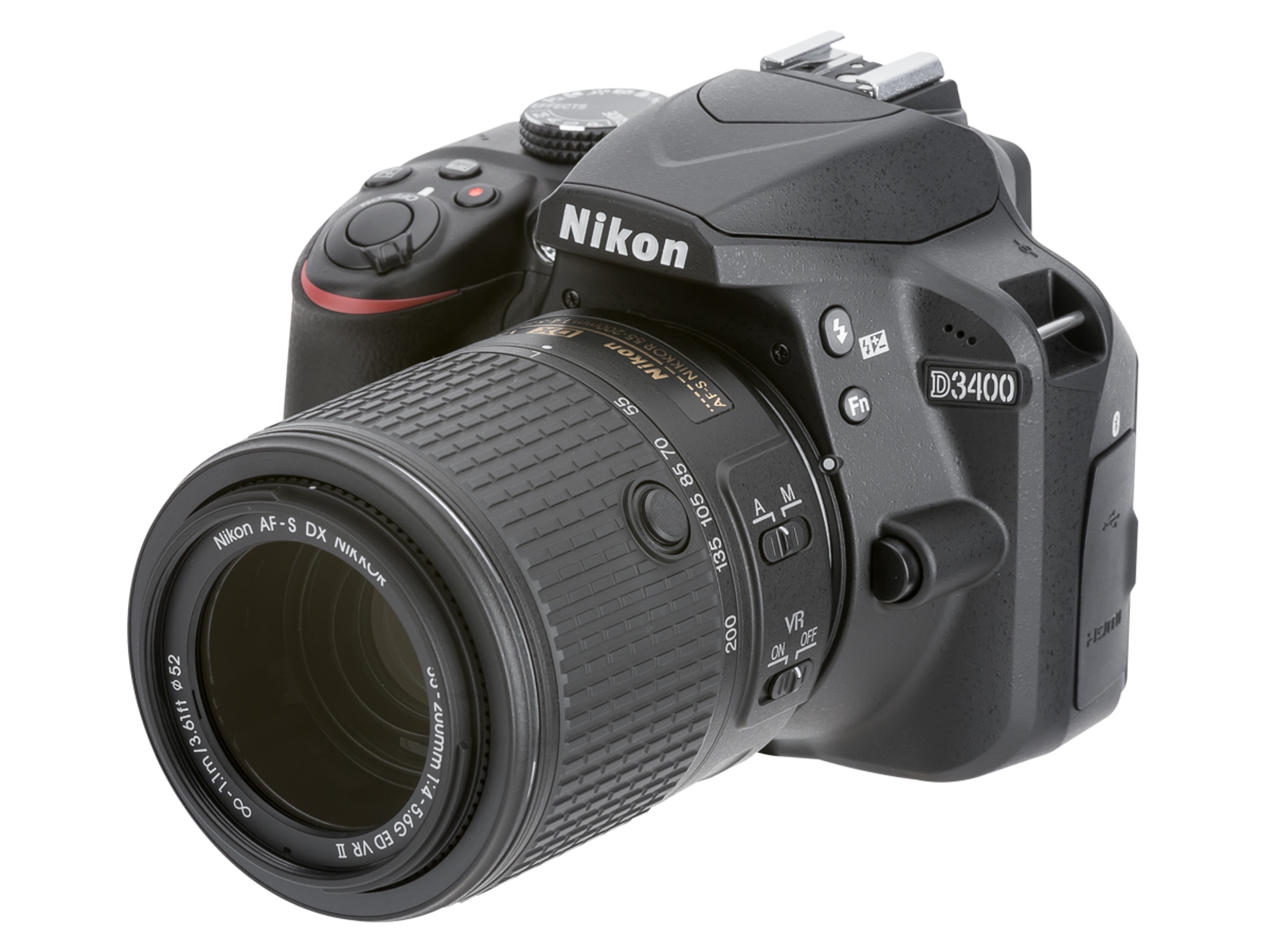 Kit Cámara Réflex NIKON D3400+18-55NOVR+55-200VRI+KIT (24.2 MP - ISO: 100 a 25600 - Sensor: DX)
