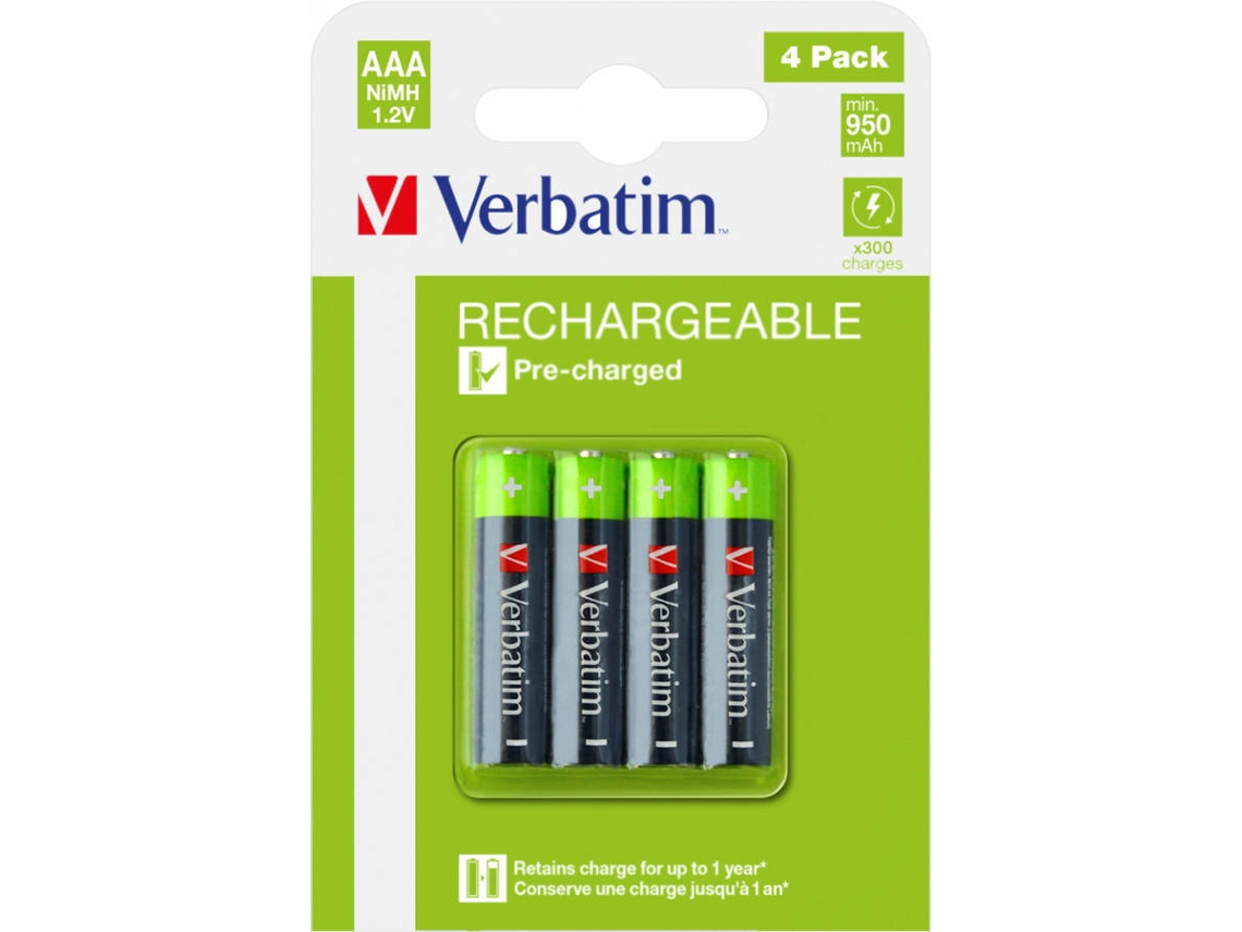 Pila VERBATIM Batería Desechable AAA 49514 Hidruro Metálico de Níquel