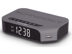 Radio Despertador SCHNEIDER SC310ACL (Gris - Digital - FM - Corriente - Alarma Doble)