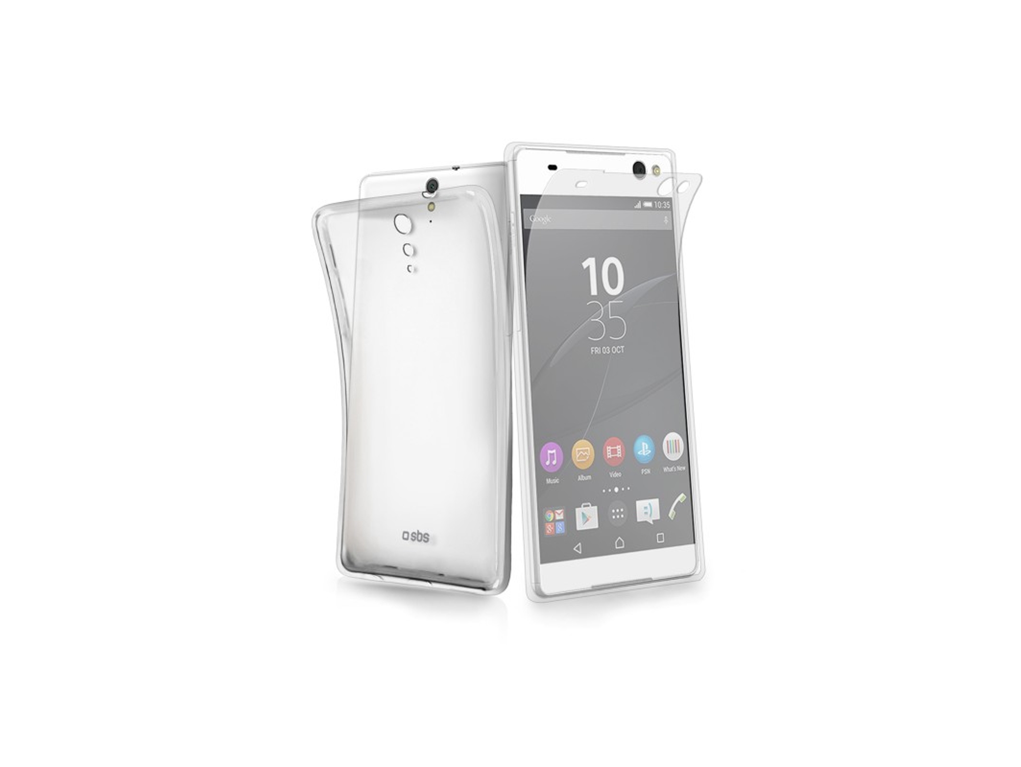 Carcasa y protector de pantalla SBS Aero Sony Xperia C5 transparente