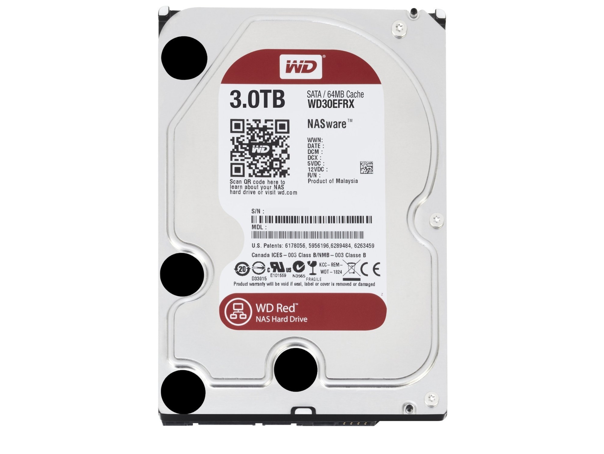 Disco HDD Interno WESTERN DIGITAL WD10EFRX (3 TB - SATA - 5400 RPM)