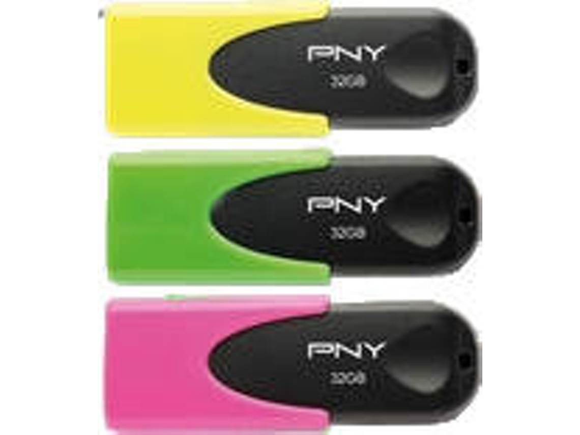 Nebu templar su Pen USB PNY Triple Pack Neon (64 GB - USB 2.0) | Worten Canarias