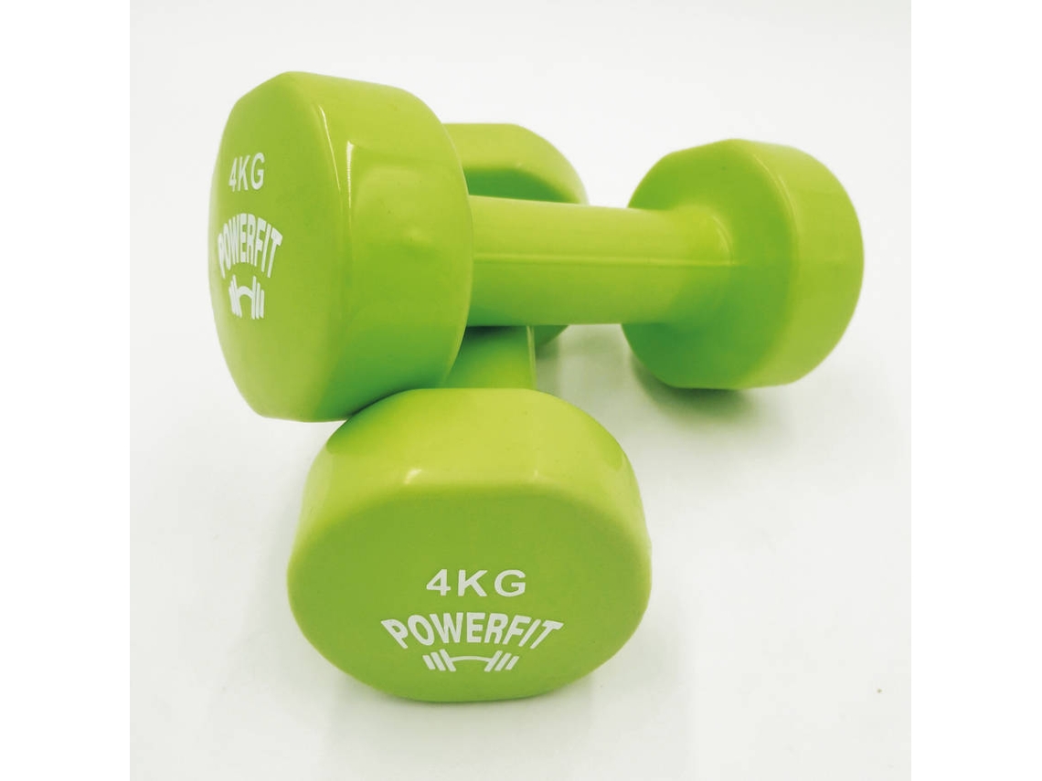 Mancuernas POWERFIT Extremo Plano Verde (4 Kg)