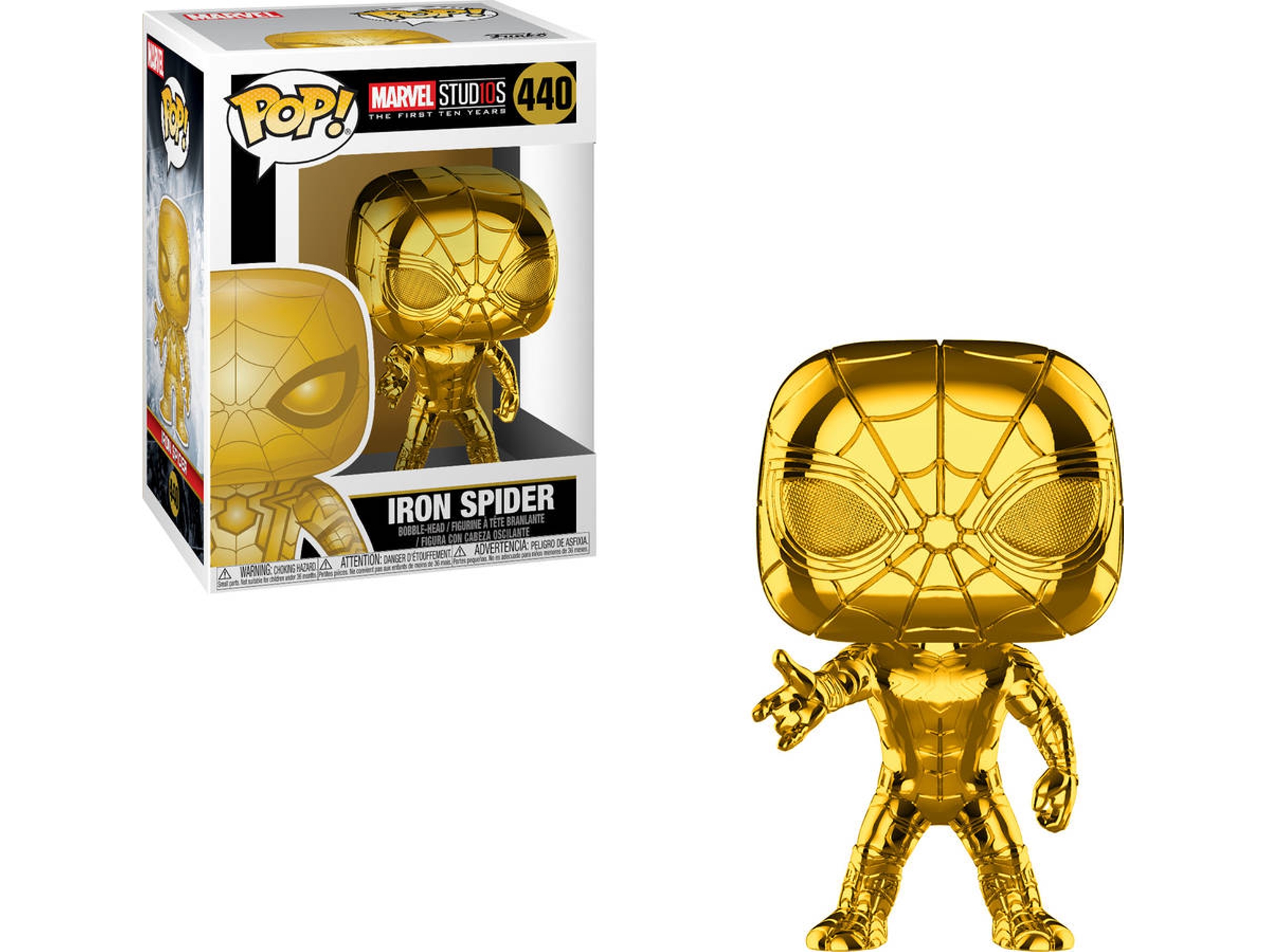 Figura FUNKO Pop Marvel: Iron Spiderman Chrome - Studio's 10th Anniversary