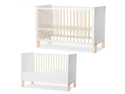Cuna De Madera Kinderkraft NICO multifuncional con 3 niveles de altura, convertible en cama junior 120x60 cm Blanca