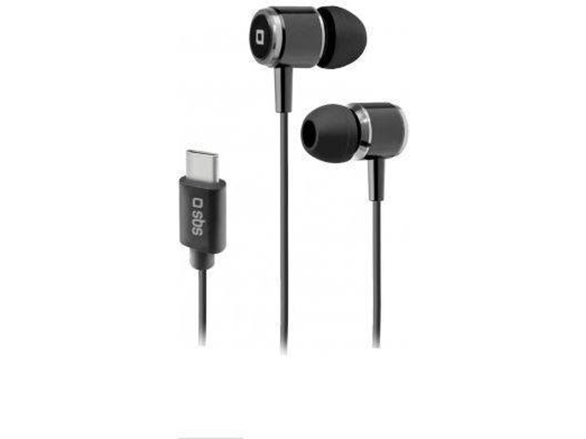 Auriculares con Cable SBS Stereo Usb-C (In Ear - Micrófono - Negro)