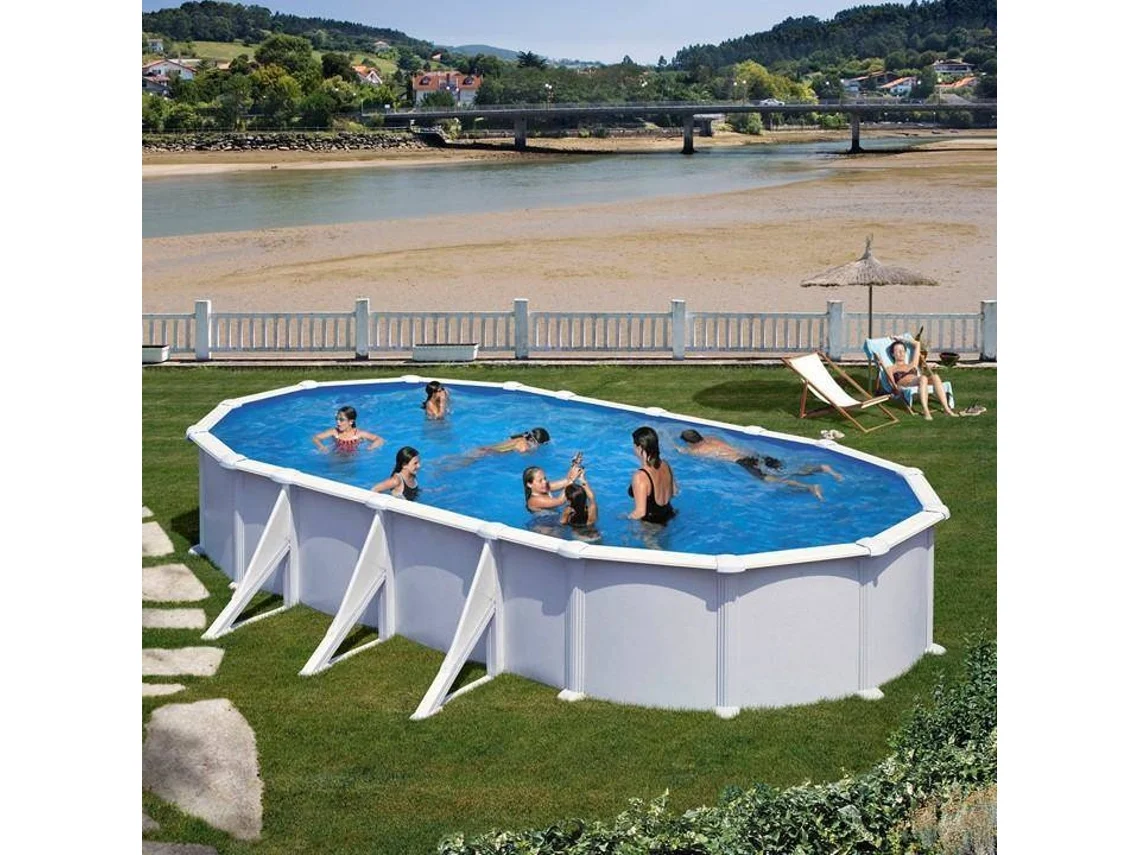 Piscina de Acero GRE Blanca (730x375x132 cm)