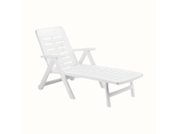 Tumbona IPAE PROGARDEN Smeraldo con ruedas, blanca (72x189x96cm)