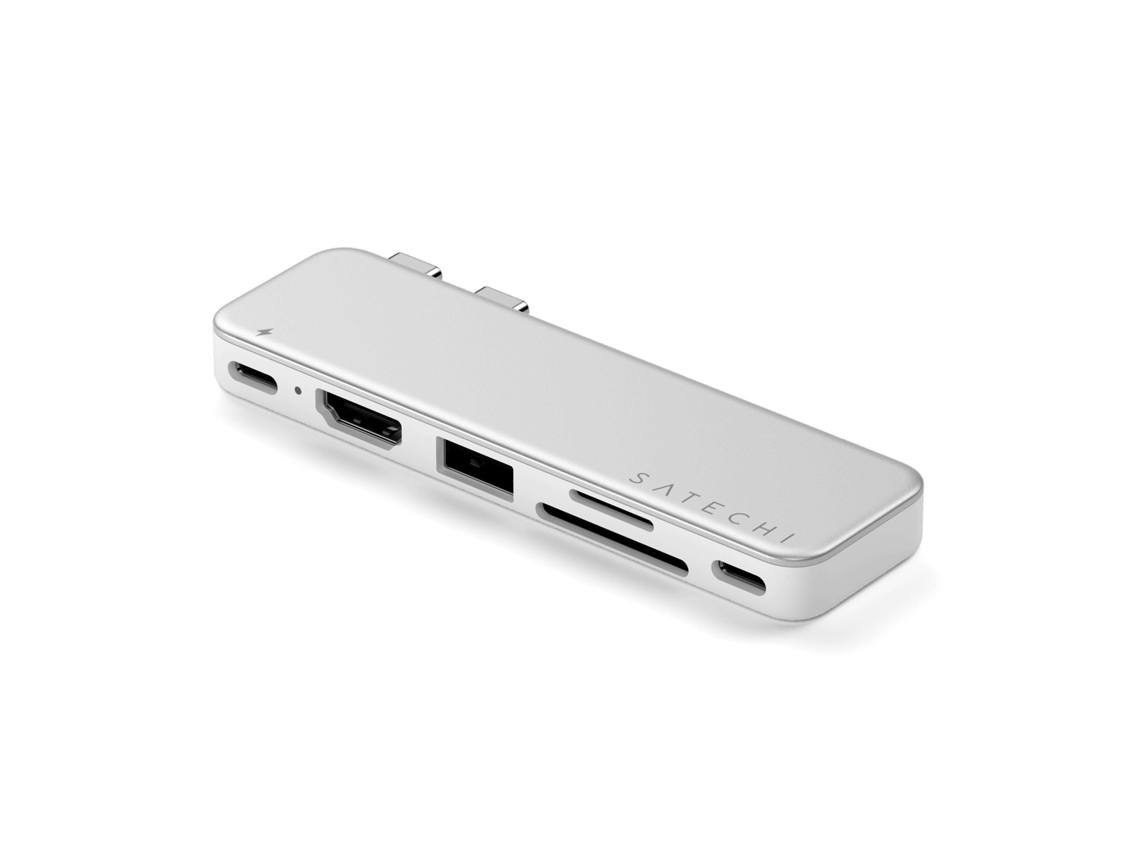 Hub SATECHI USB-C 6 en 1 para Surface y MacBook Neo (plateado)