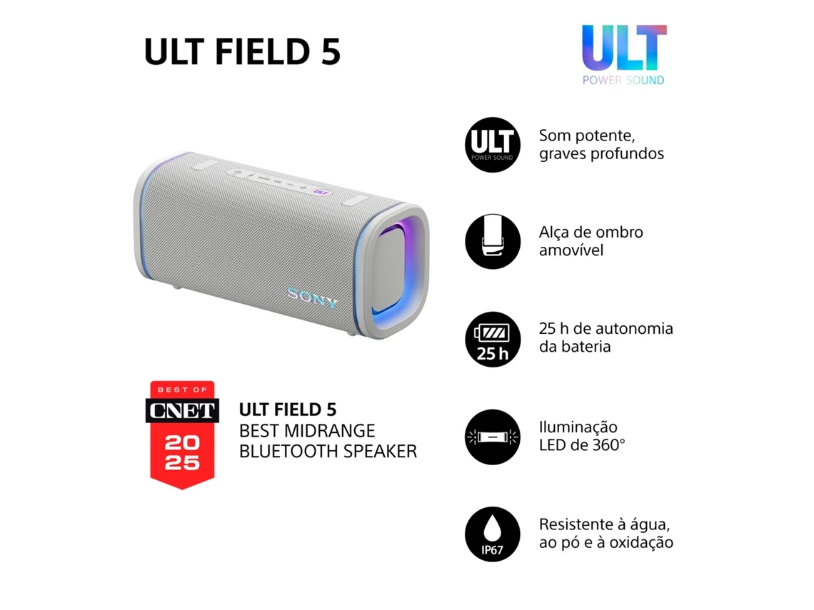 Altavoz Bluetooth SONY ULT Field 5 - SRS-ULT50 (Blanco) | Worten