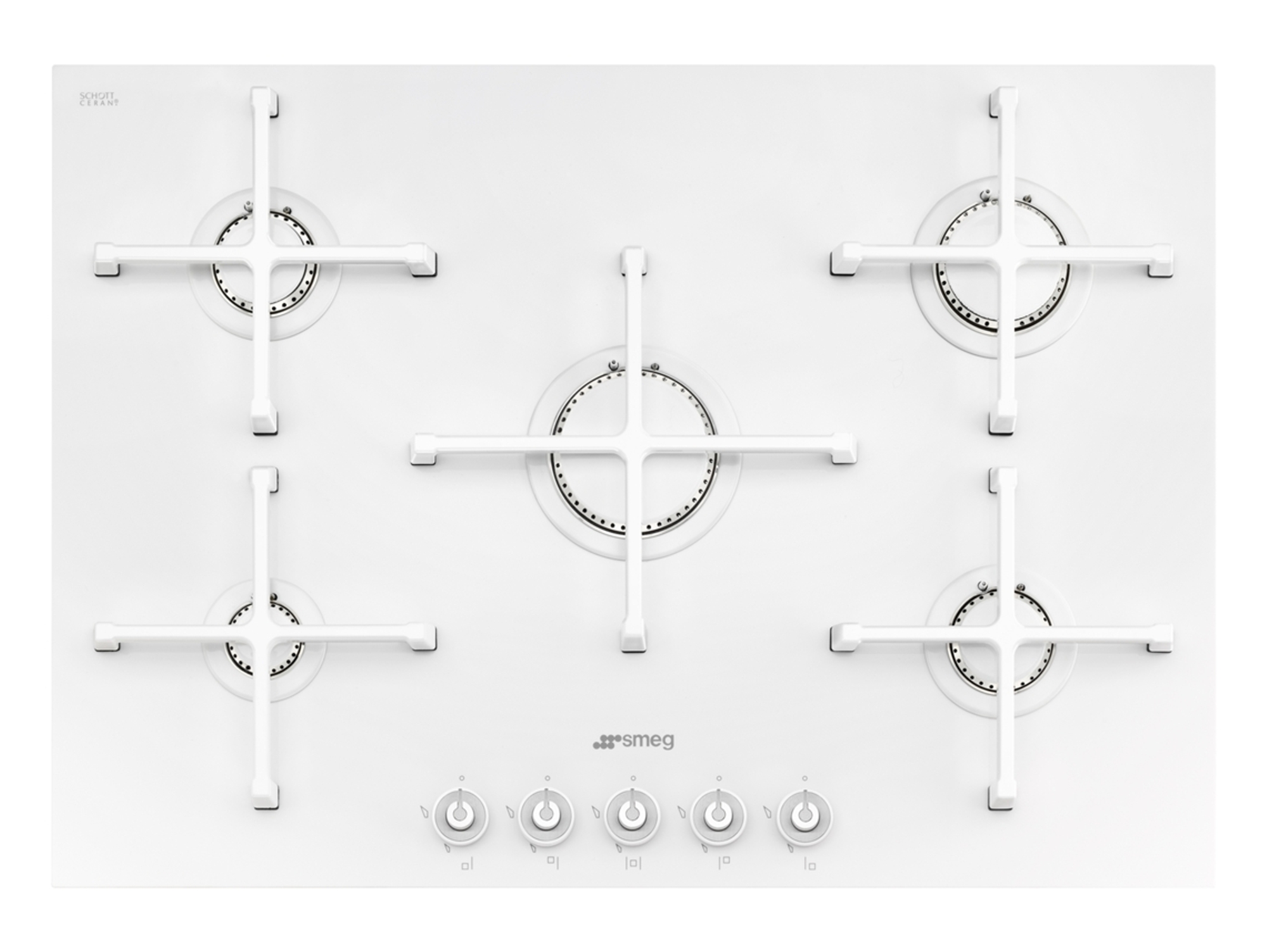 Placa de Gas SMEG PV175CB (Gas Natural - 72 cm - Blanco)