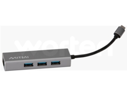 Hub MITSAI (USB-C - 3 USB 3.0 + 1 RJ45 - Negro)