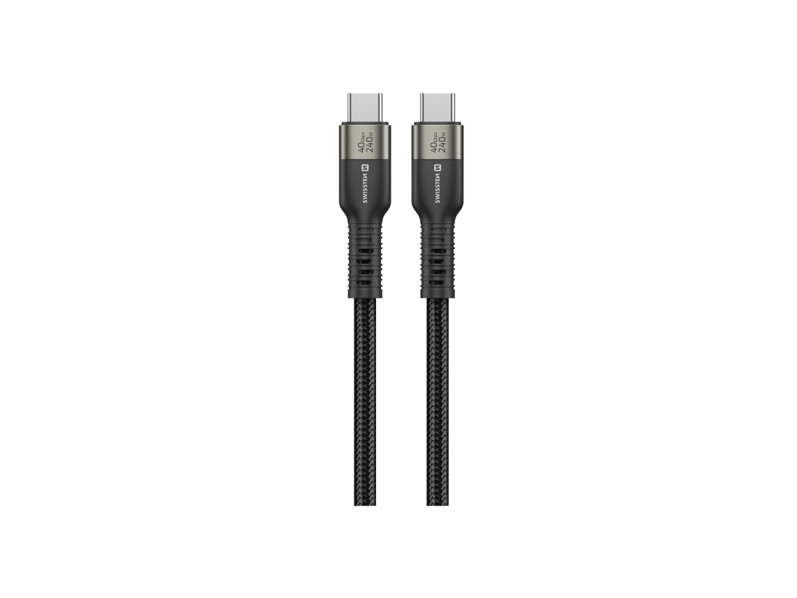 Cable SWISSTEN Thunderbolt 4.0 USB-C a USB-C de 5 A y 240 W (1,5 m - negro)
