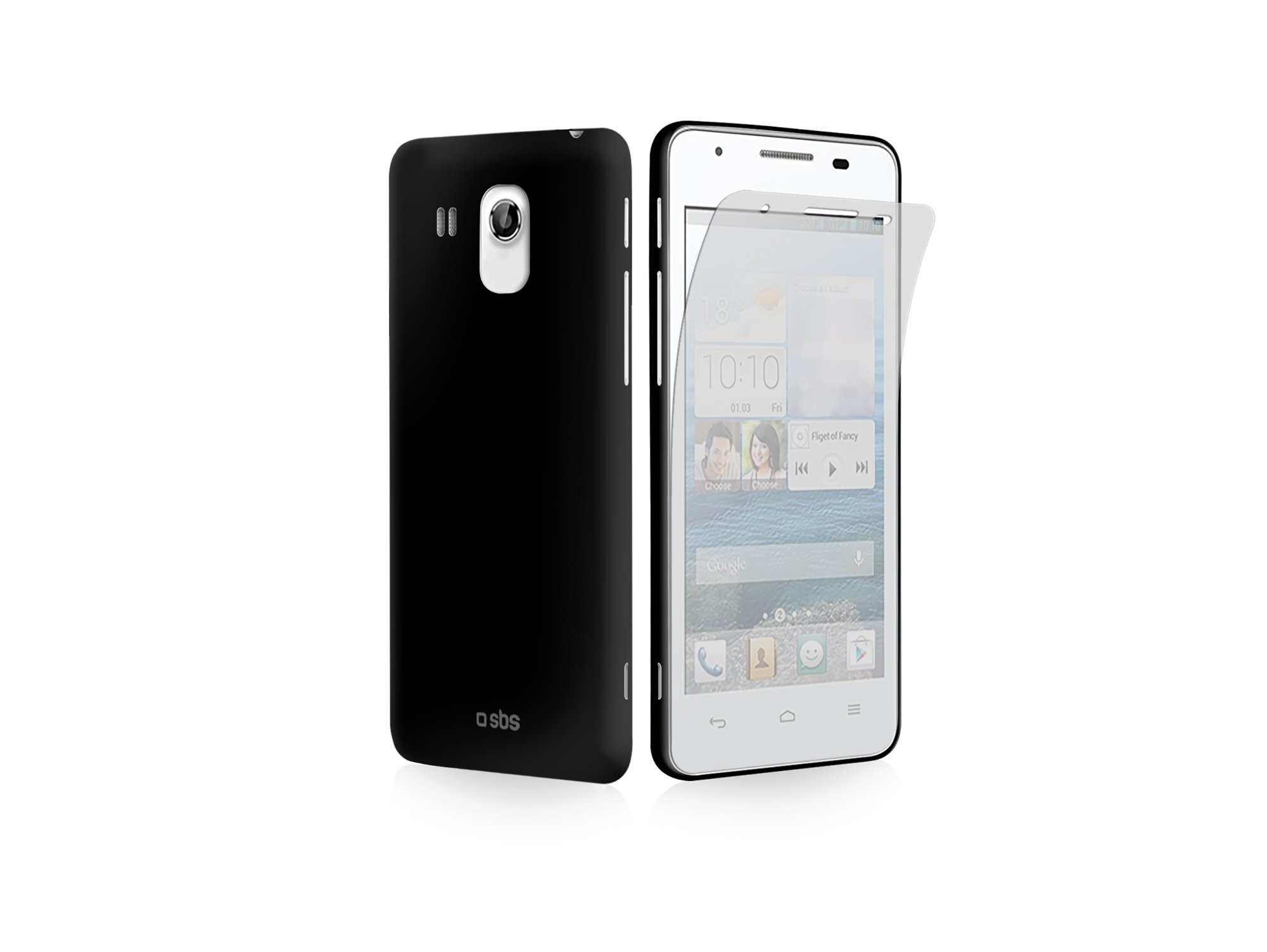 Carcasa y protector de pantalla SBS Aero Huawei G525 negro