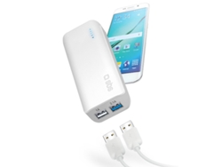 Powerbank SBS TTBB5200UF (5200 mAh - 2 USB - MicroUSB - Blanco)