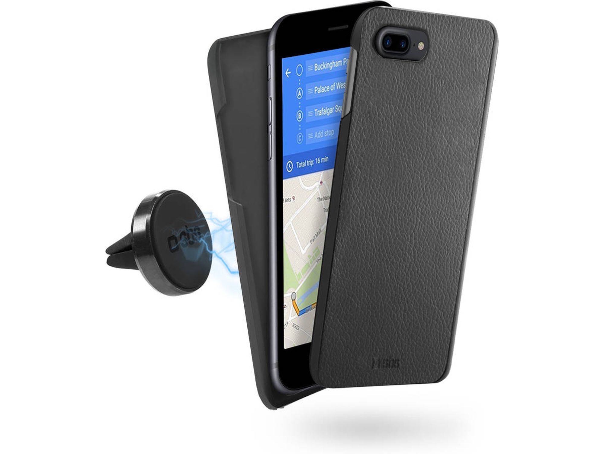 Carcasa iPhone 7 Plus, 8 Plus SBS Dual Car Magnetic Negro