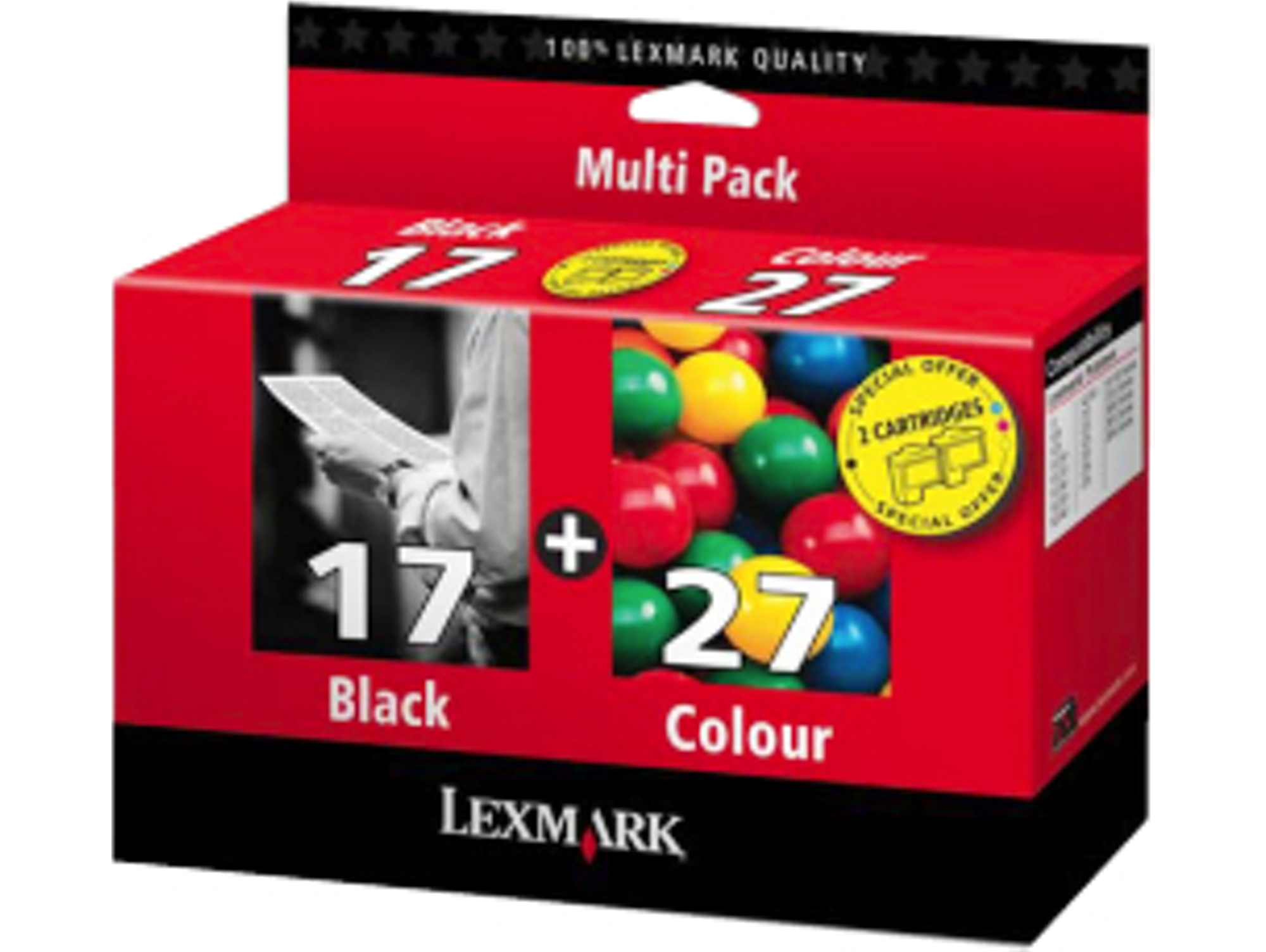 Cartucho de tinta  LEXMARK Pack 2 unidades   80D2952BR Nª17+Nª27  Negro, Amarillo, Magenta, Cyan