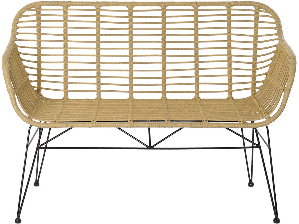 Sofá de jardín ARTÍCULO Ratán sintético Hierro galvanizado (116 x 55 x 83 cm - Natural)