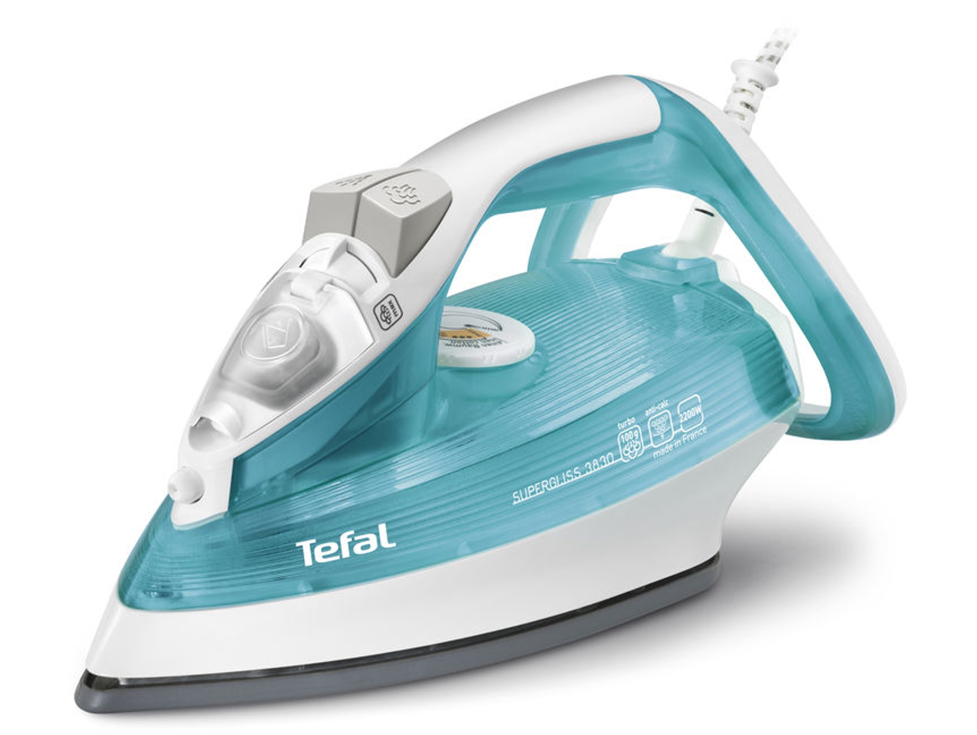 Plancha de Vapor TEFAL FV3830 Supergliss (Chorro Vapor: 100 g/min - Suela: Ultragliss Diffusion)