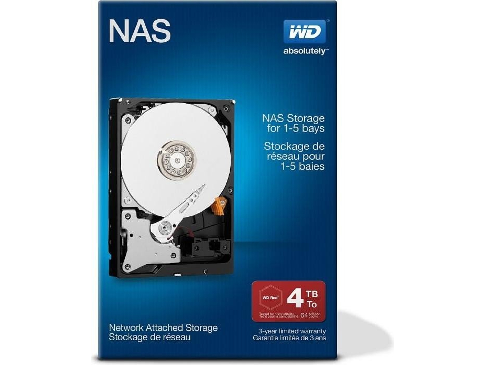 Disco HDD Interno WESTERN DIGITAL Red Network (4 TB - SATA - 5400 RPM)