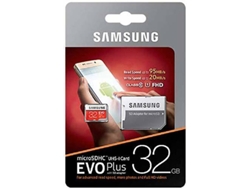 Tarjeta de Memoria Micro SDHC 32 GB - SAMSUNG Evo plus + Adaptador SD