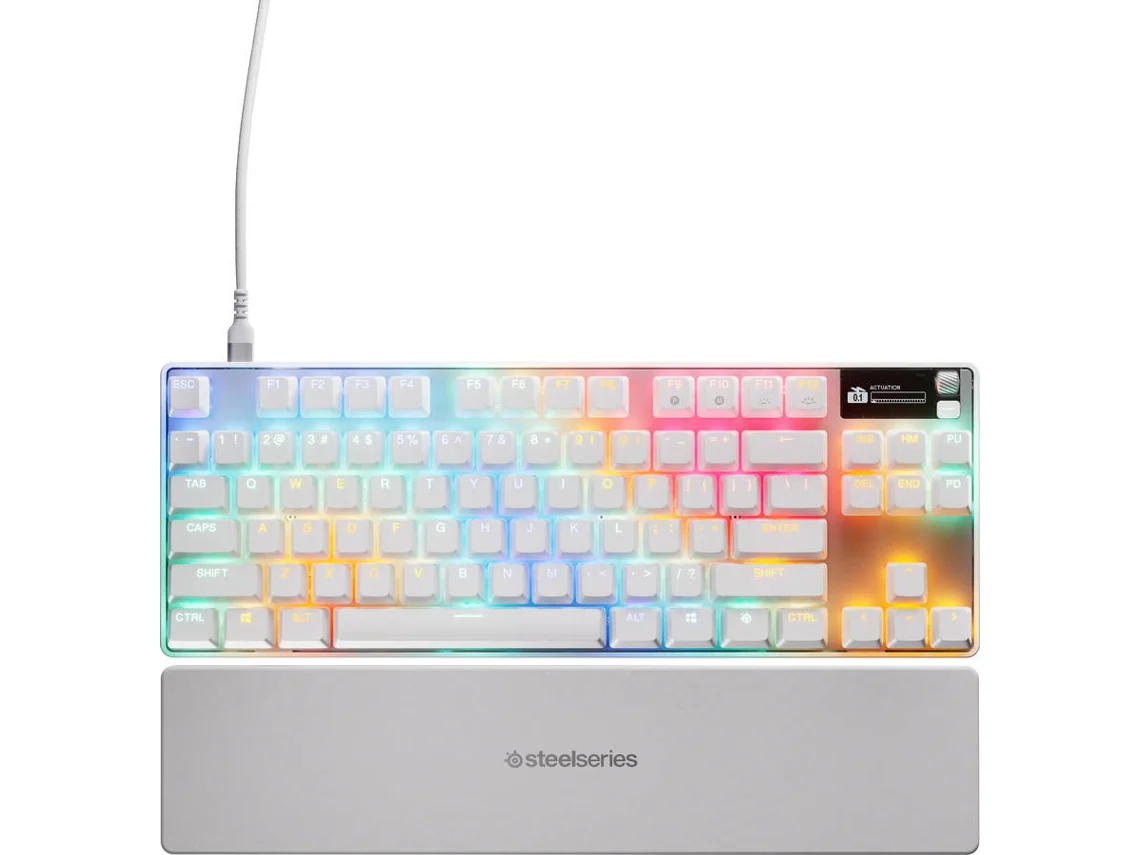 Teclado STEELSERIES Apex Pro TKL Gen 3 (Mecánico - RGB - Inglés - Blanco)