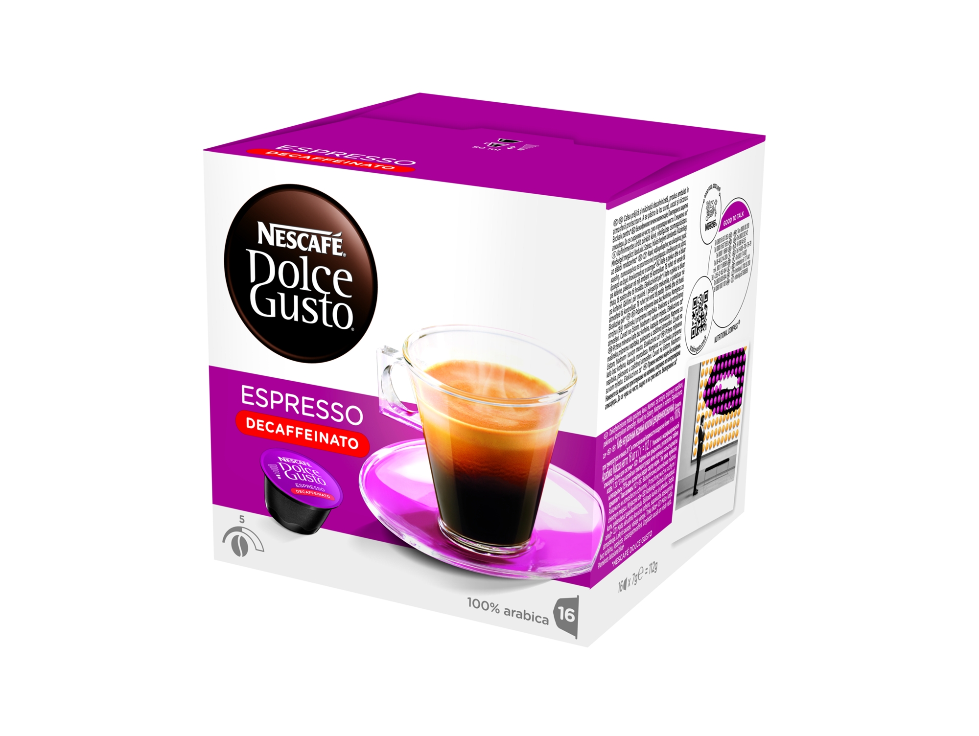 Cápsulas Café DOLCE GUSTO 16C ESPRESSO SUAVE DESCaféINADO