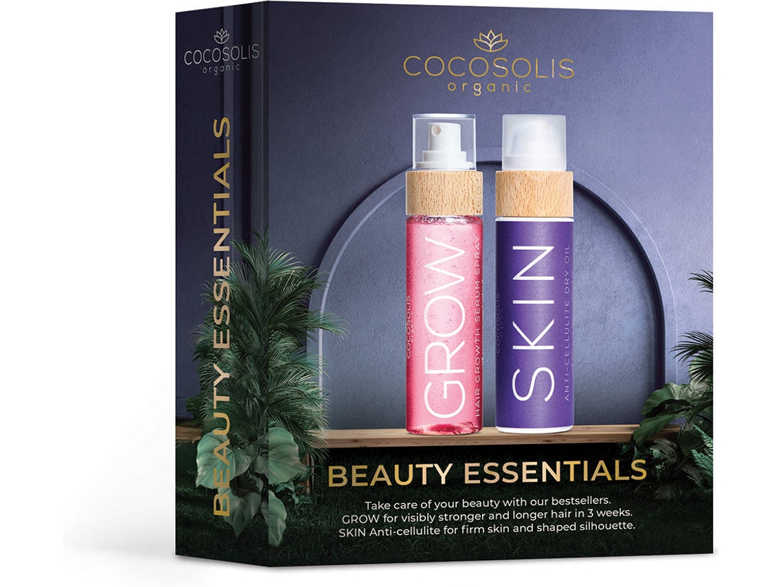 Cofre de Belleza COCOSOLIS Beauty Essentials GROW Serum de Crecimiento Capilar + Aceite Seco Anticelulítico SKIN (100 + 110 ml)