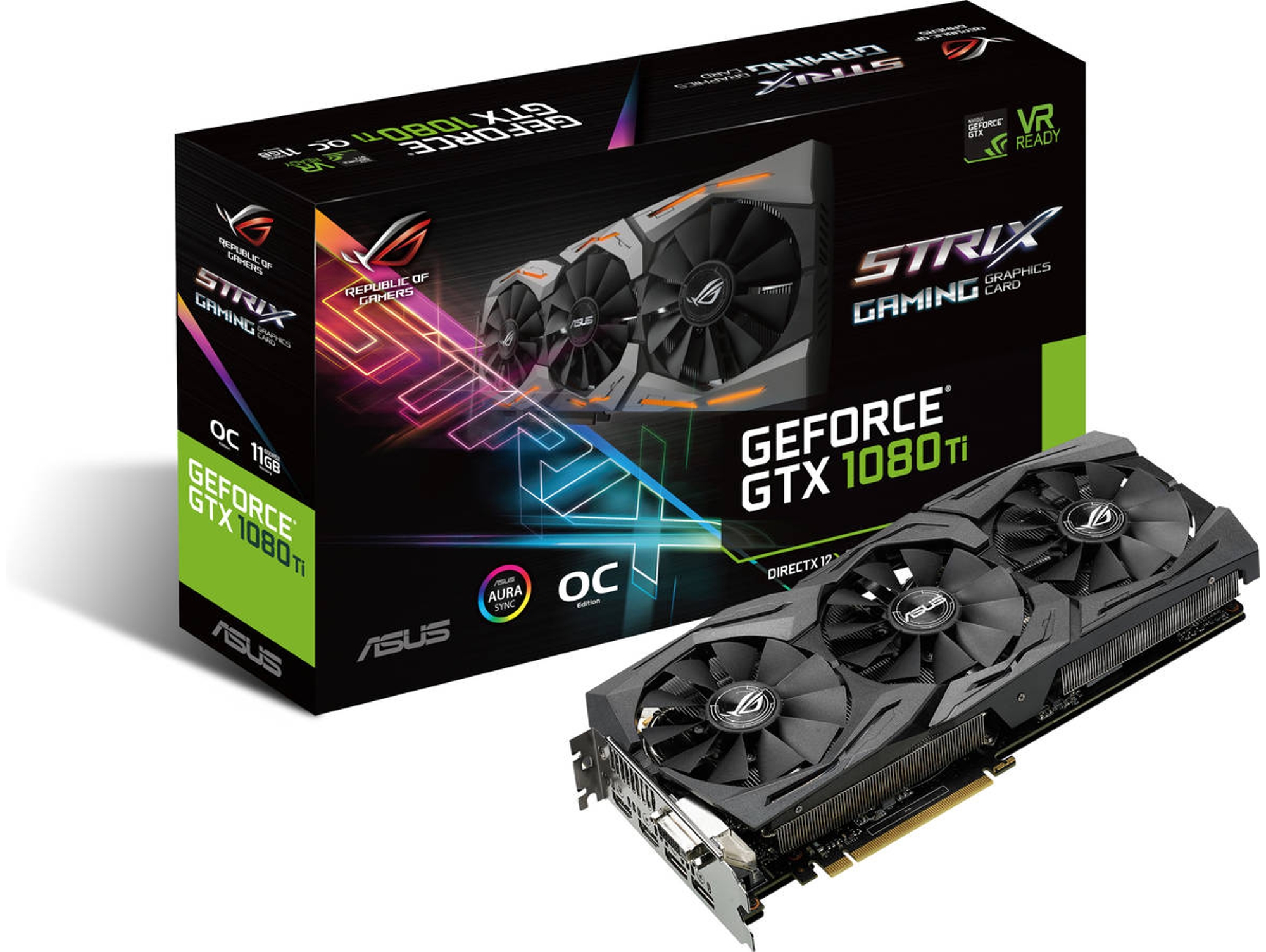 Tarjeta Gráfica nVidia ASUS GeForce GTX1080TI ROG STRIX OC 11GB GDDR5X