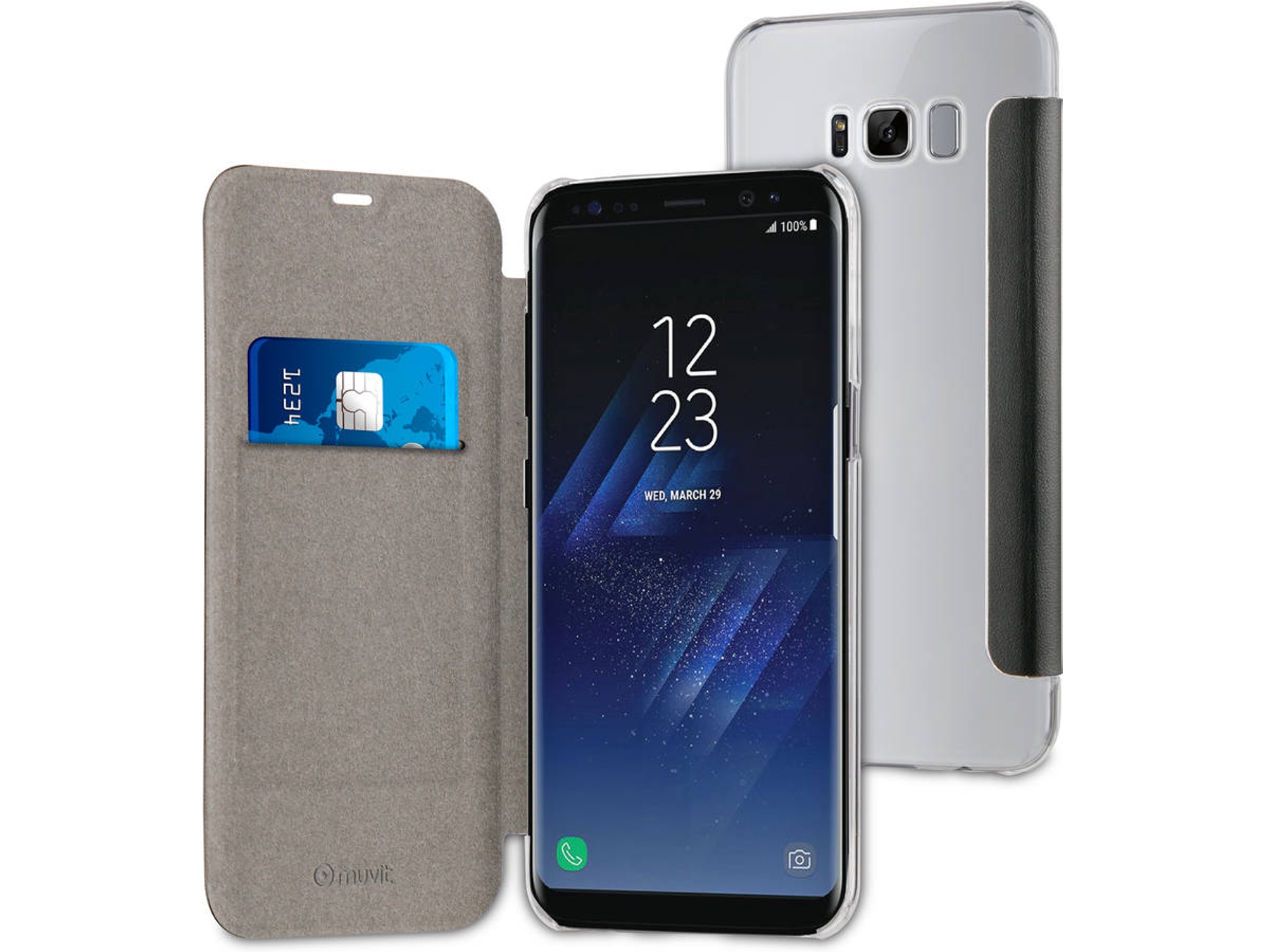 Funda Samsung Galaxy S8+ MUVIT Folio Negro