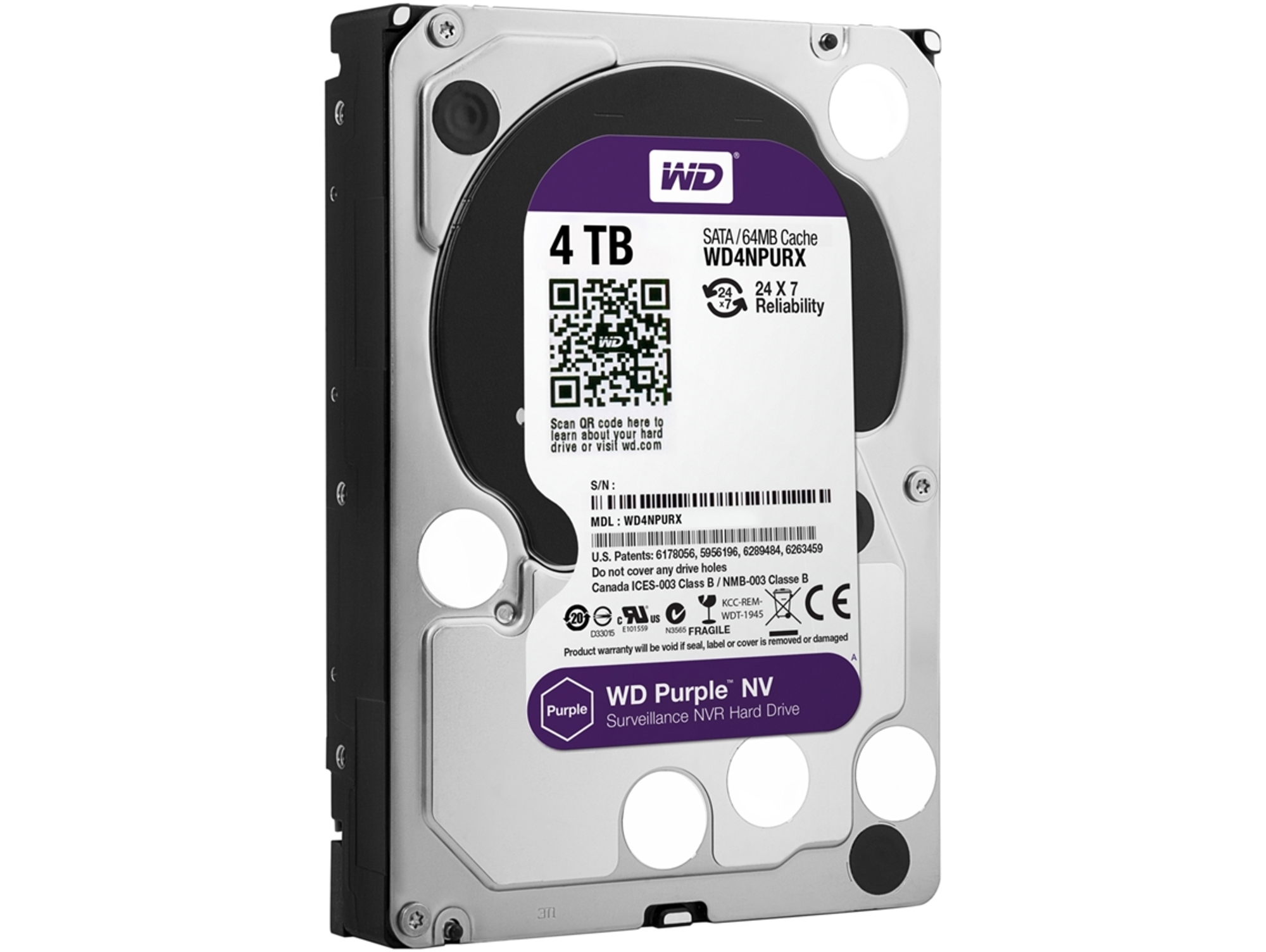 Disco HDD Interno WESTERN DIGITAL WD4NPURX (4 TB - SATA)