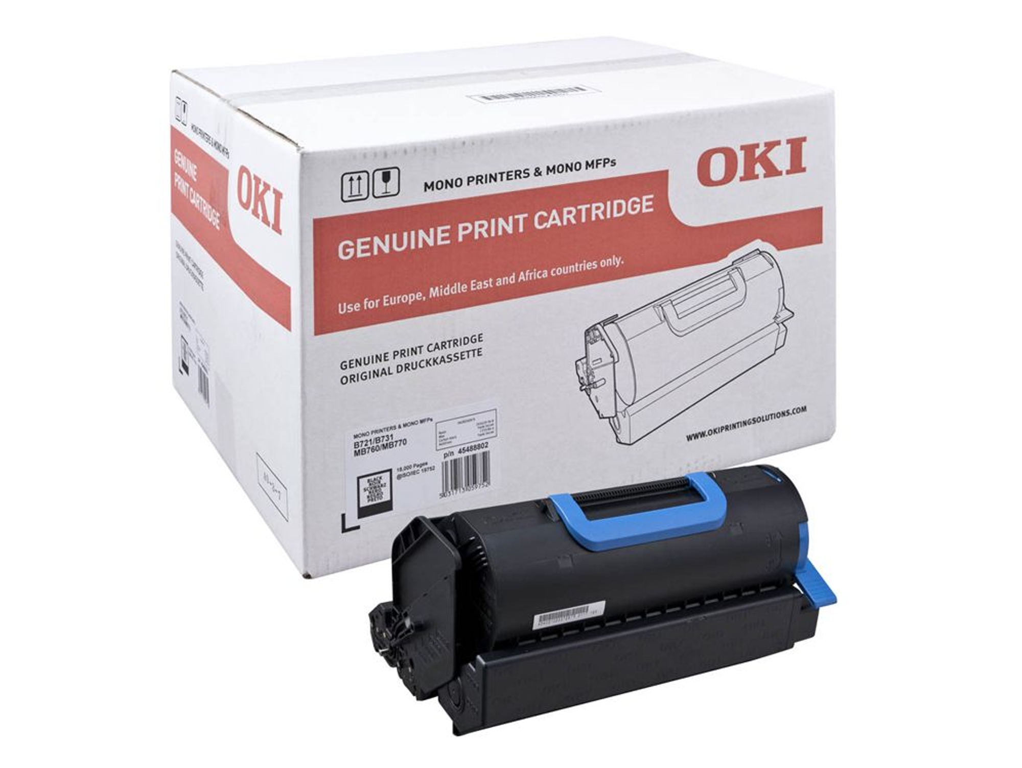 Cartucho de Tóner OKI 45488802  para B721dn, 731dnw, MB770dfnfax, 770dn, 770dnfax