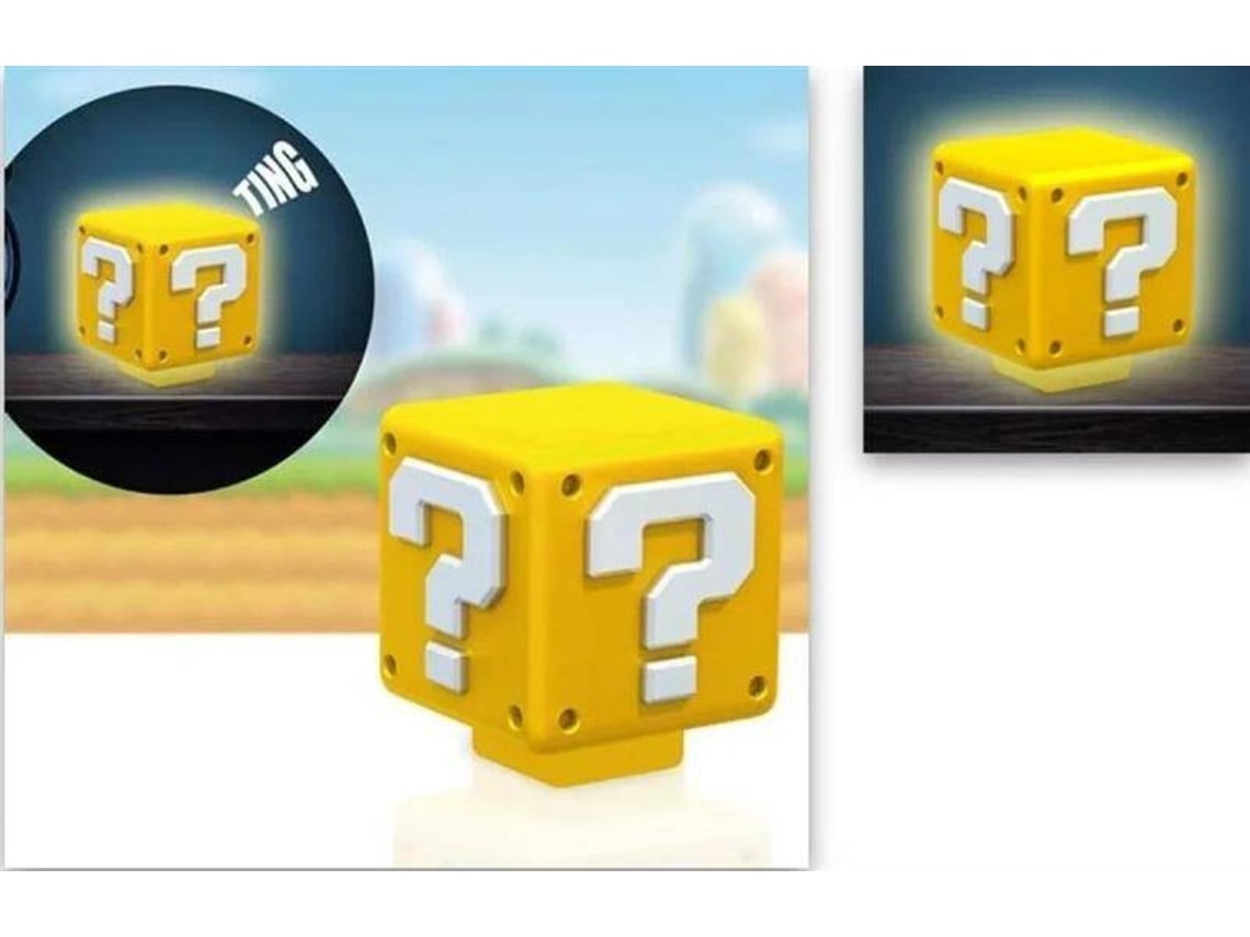 Candeeiro Super Mario 3D Mini Block com Som