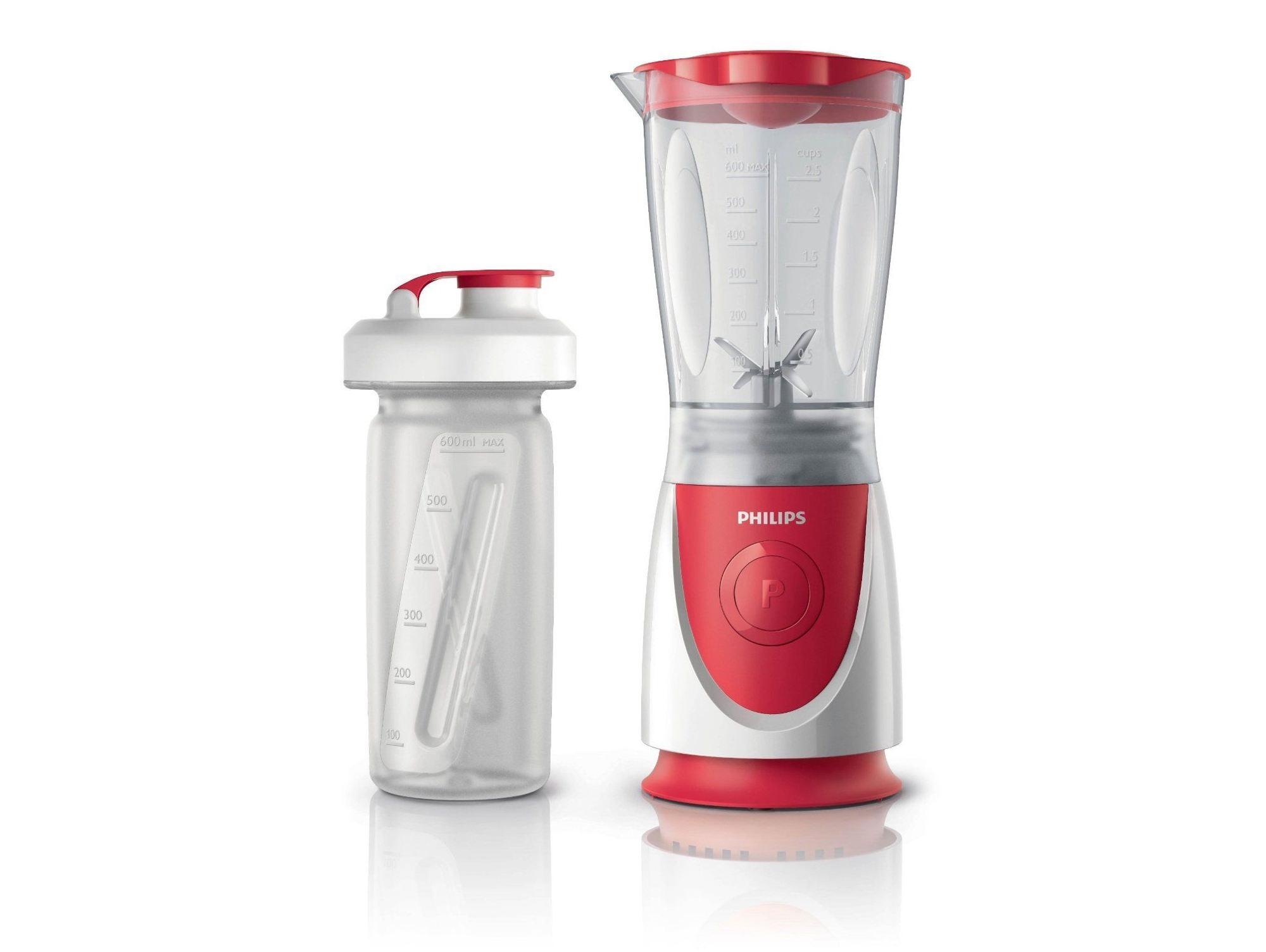 Batidora de Vaso PHILIPS HR2872/00 (350 W - 0.6 L - Rojo)