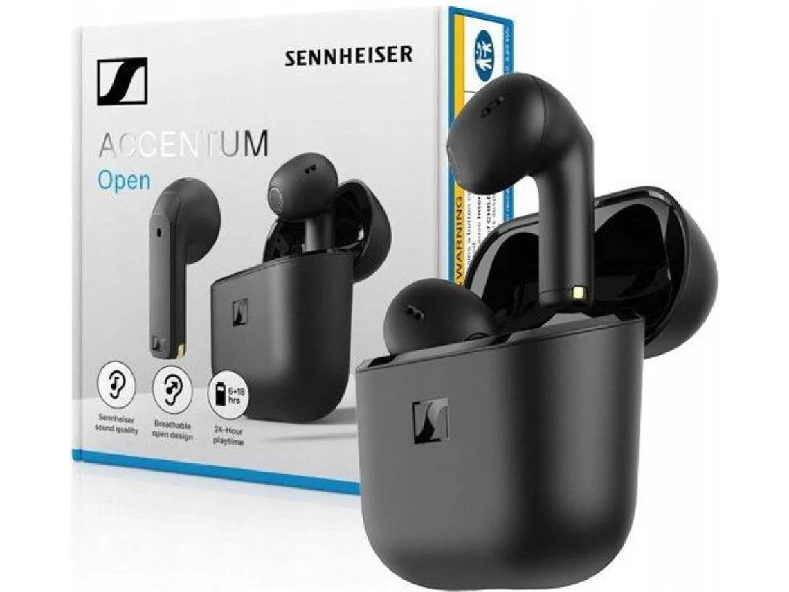 Auriculares Inalámbricos SENNHEISER Accentum Open (In Ear - True Wireless - Bluetooth - Negro)