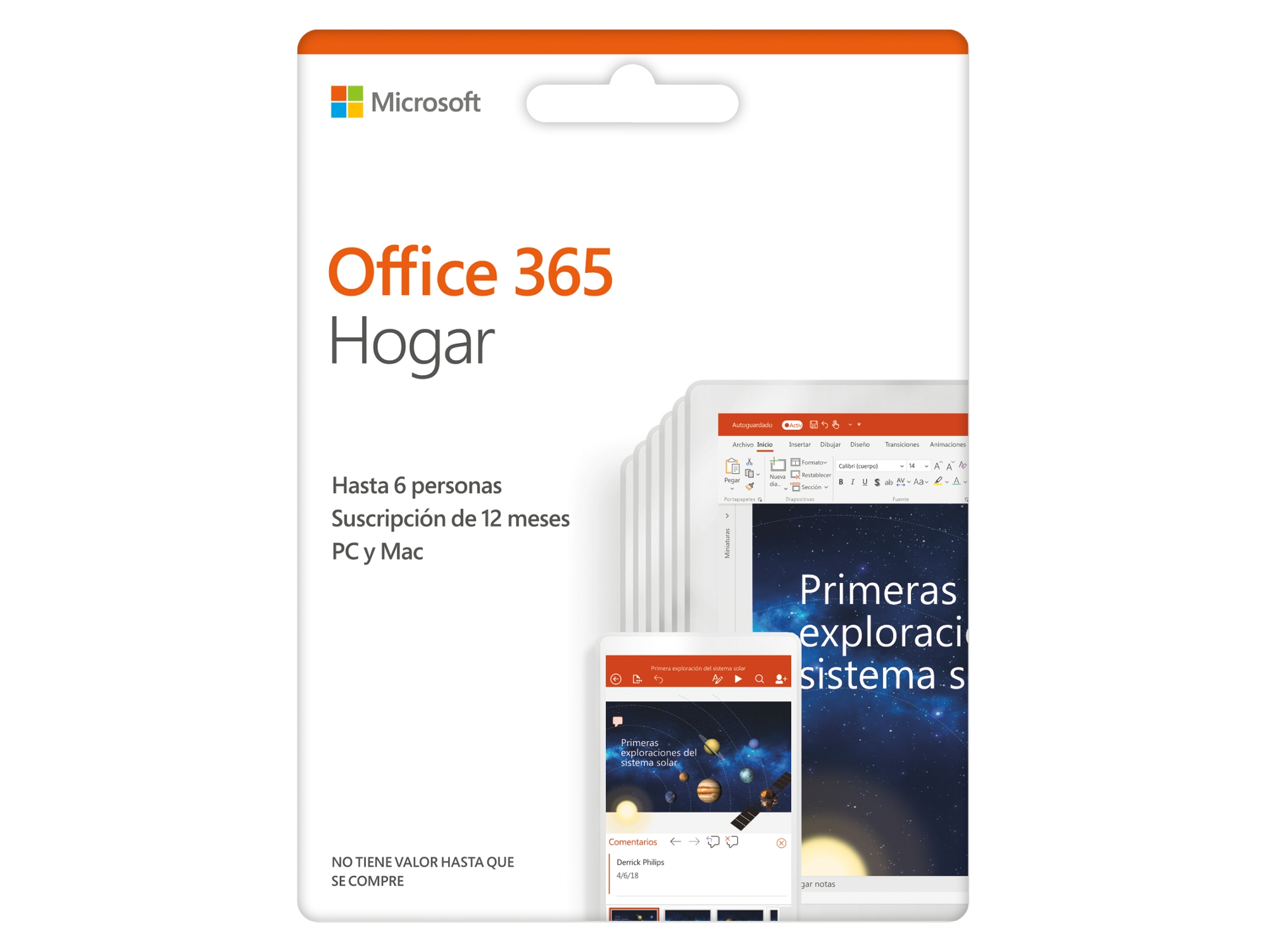 Software MICROSOFT Office 365 Home (6 Dispositivos - 1 Año - PC y Mac)