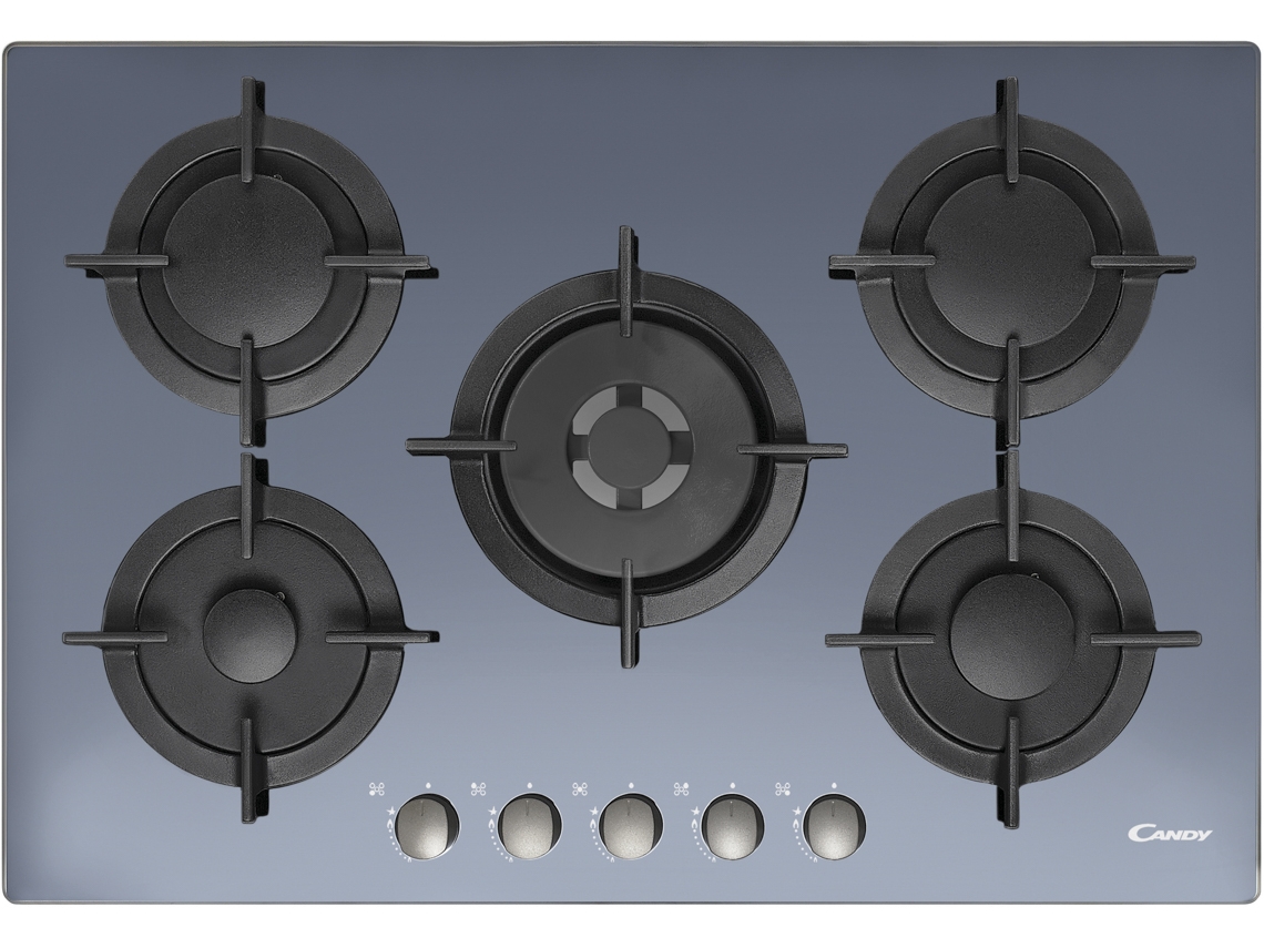 Placa de Gas CANDY CVG75SWGX (Gas Natural - 74.5 cm - Negro)