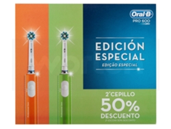 Cepillo de Dientes ORAL B PRO 600 Duplo Verde y Naranja (8.800 rpm)