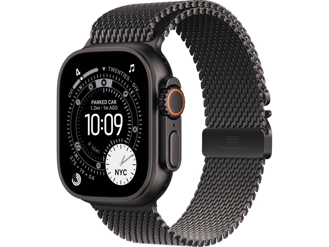  APPLE Watch Ultra 3 GPS + Cellular 49 mm Titanio Negro con Loop Milanesa Titanio Negro (Tamaño M)